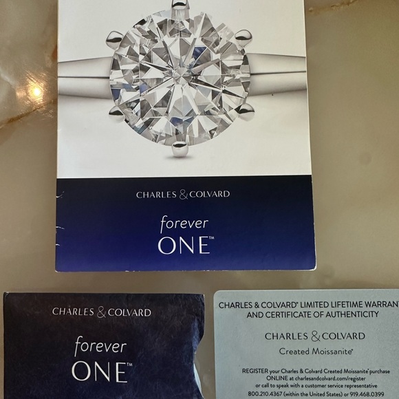 CHARLES & COLVARD* moissanite forever one colorless  3 carats stone - Picture 5 of 7